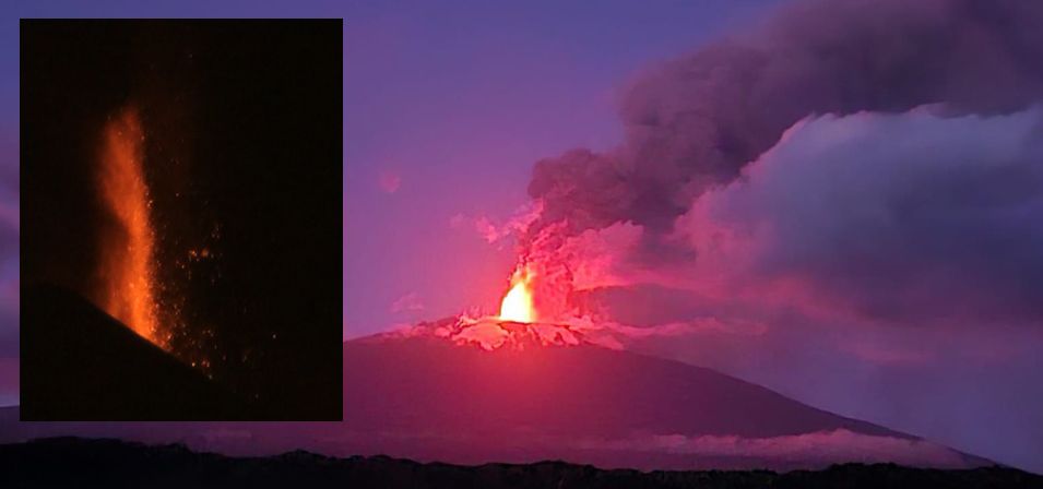 Paroxyzma z Centrálneho kráteru Etny v noci 15–16 júla.